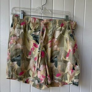 Jules & Leopold Multicolor Floral Women's Relaxed Linen Blend Shorts
